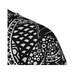 White Black Print Cotton Sweatshirt Sweater