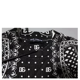 White Black Print Cotton Sweatshirt Sweater