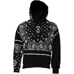 Black Bandana Hooded Men Sweatshirt Sweater