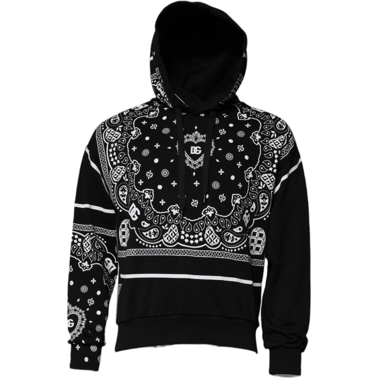 Black Bandana Hooded Men Sweatshirt Sweater