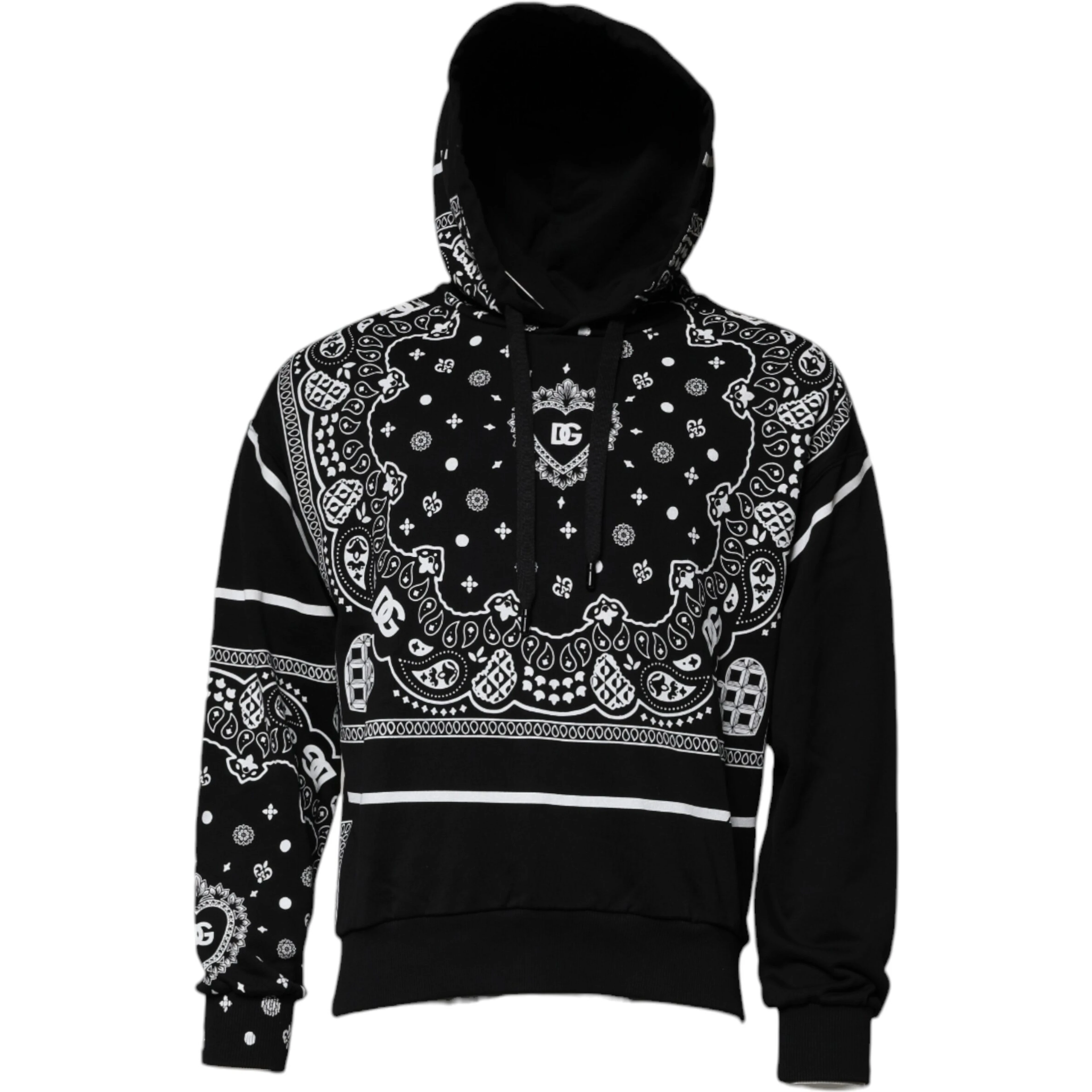 Black Bandana Hooded Men Sweatshirt Sweater