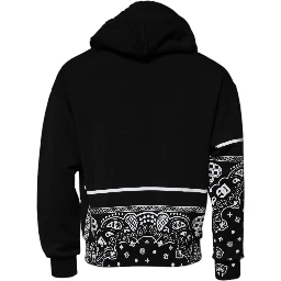 Black Bandana Hooded Men Sweatshirt Sweater