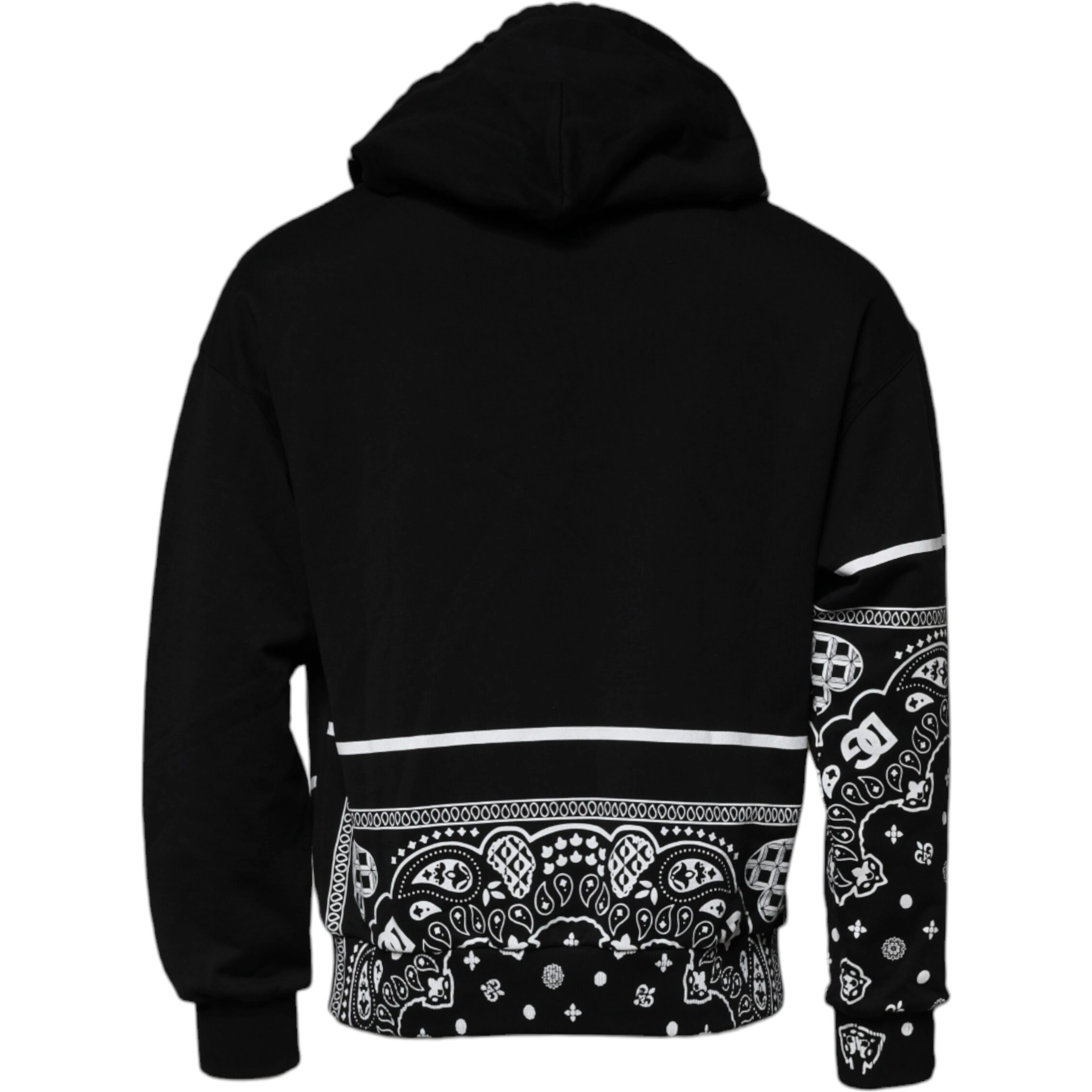 Black Bandana Hooded Men Sweatshirt Sweater