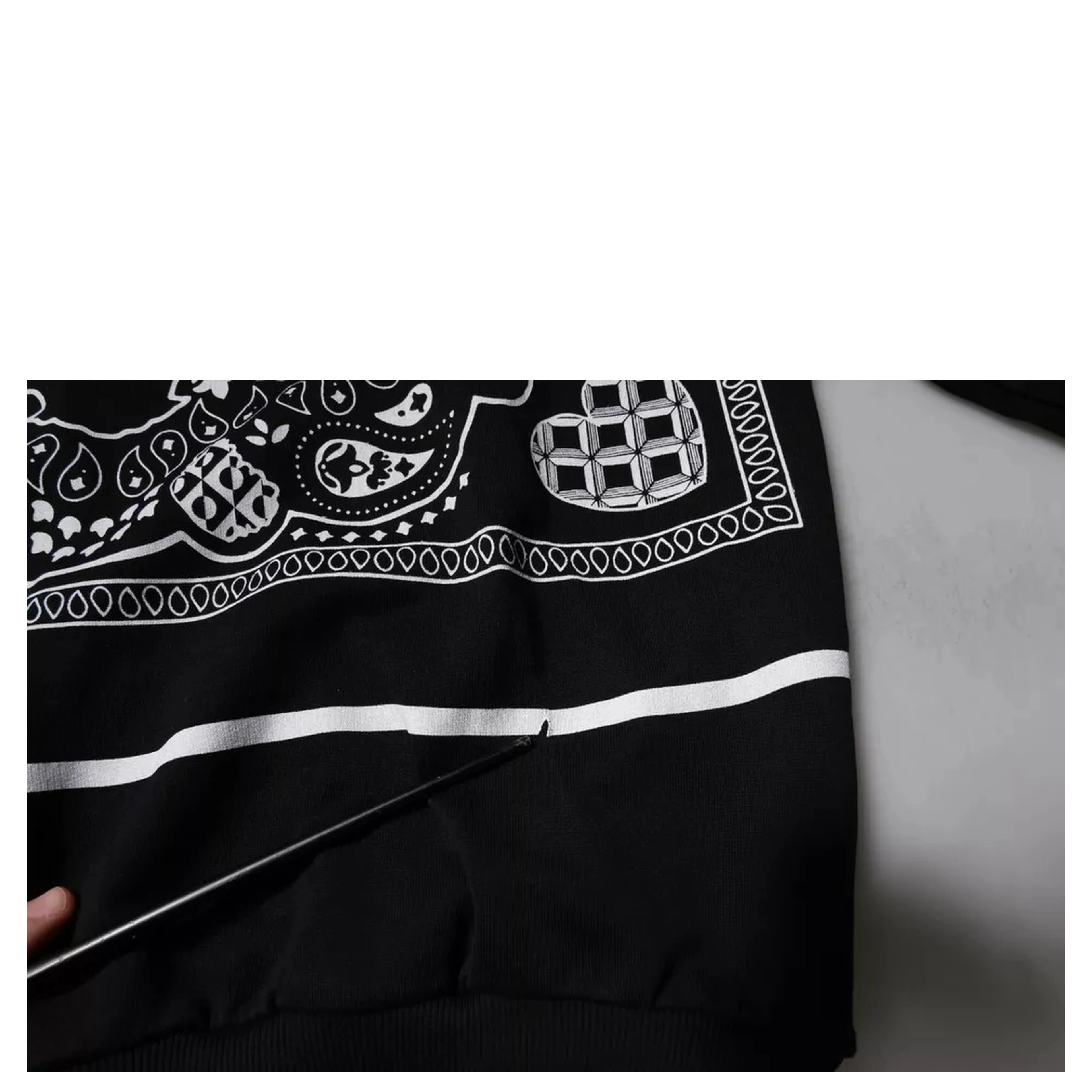 Black Bandana Hooded Men Sweatshirt Sweater