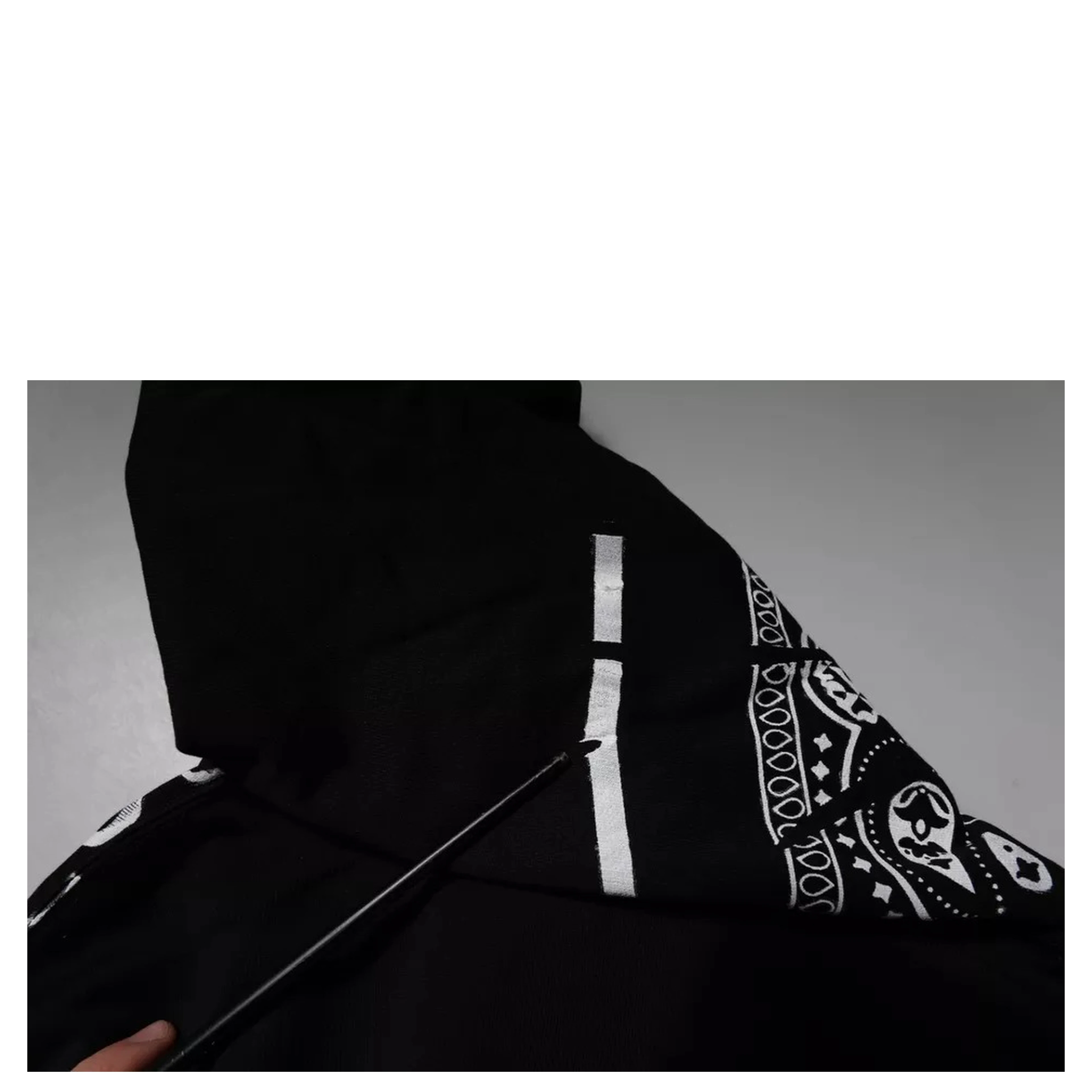 Black Bandana Hooded Men Sweatshirt Sweater