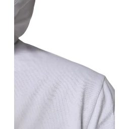 White Cotton Hooded Sweatshirt Sweater