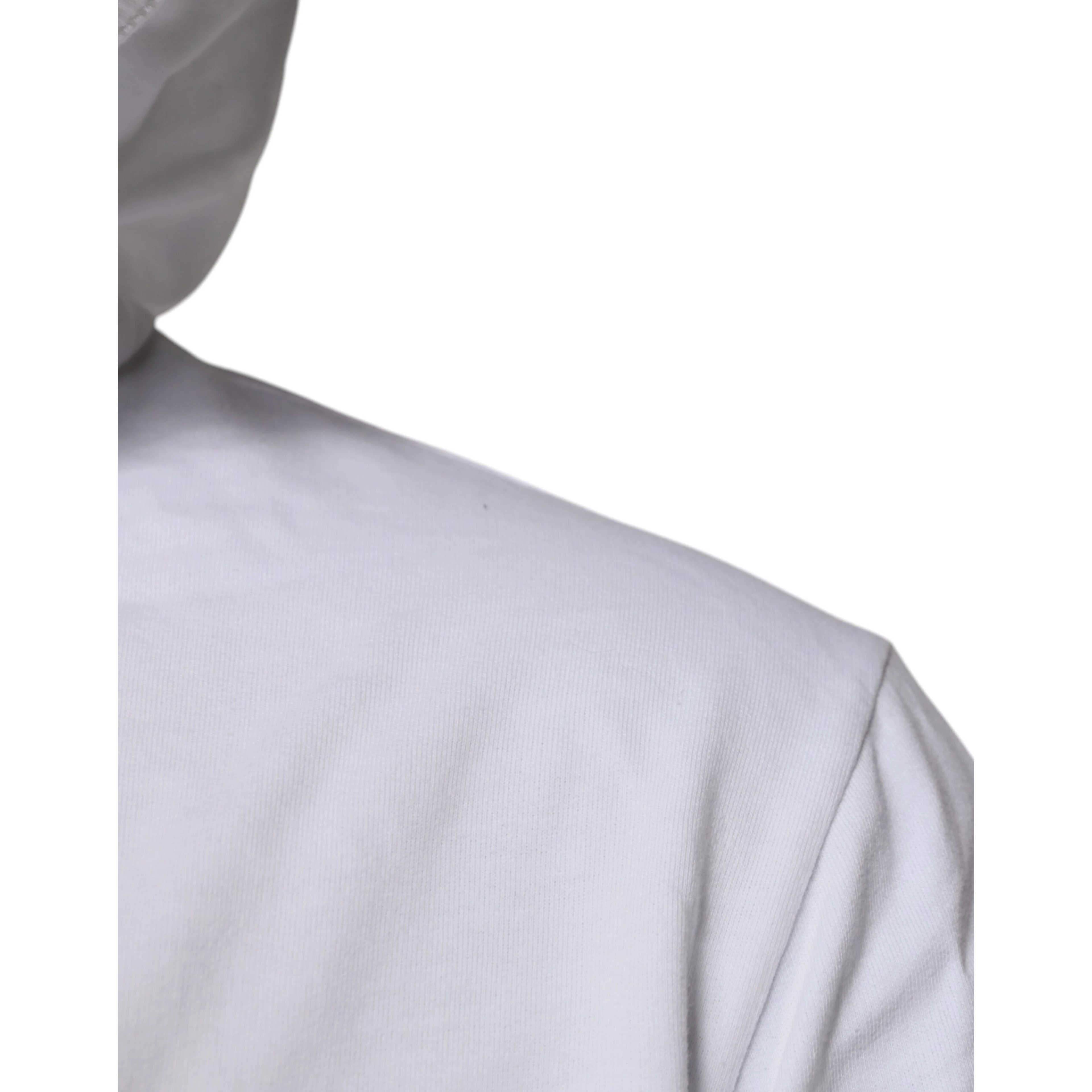White Cotton Hooded Sweatshirt Sweater