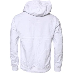 White Cotton Hooded Sweatshirt Sweater