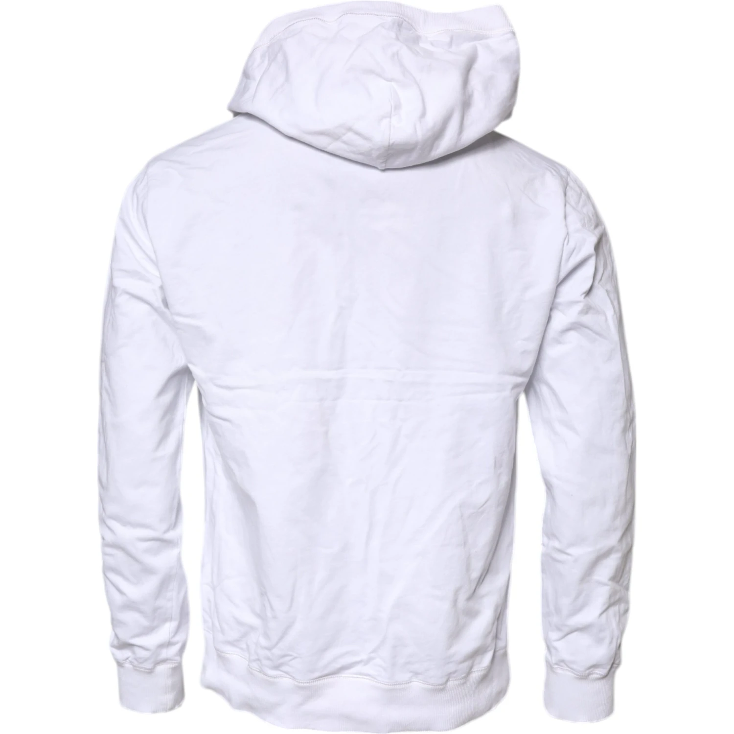White Cotton Hooded Sweatshirt Sweater