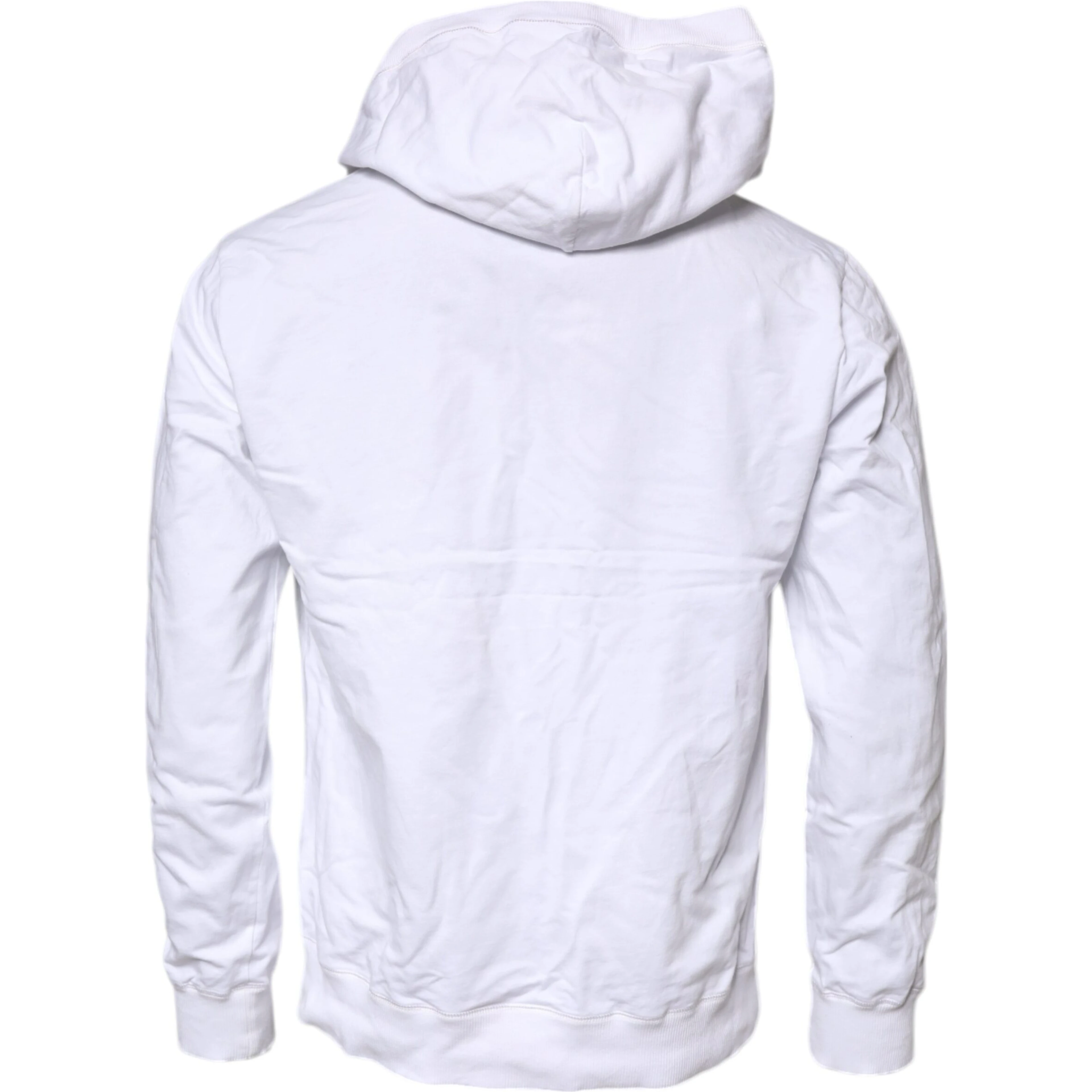 White Cotton Hooded Sweatshirt Sweater
