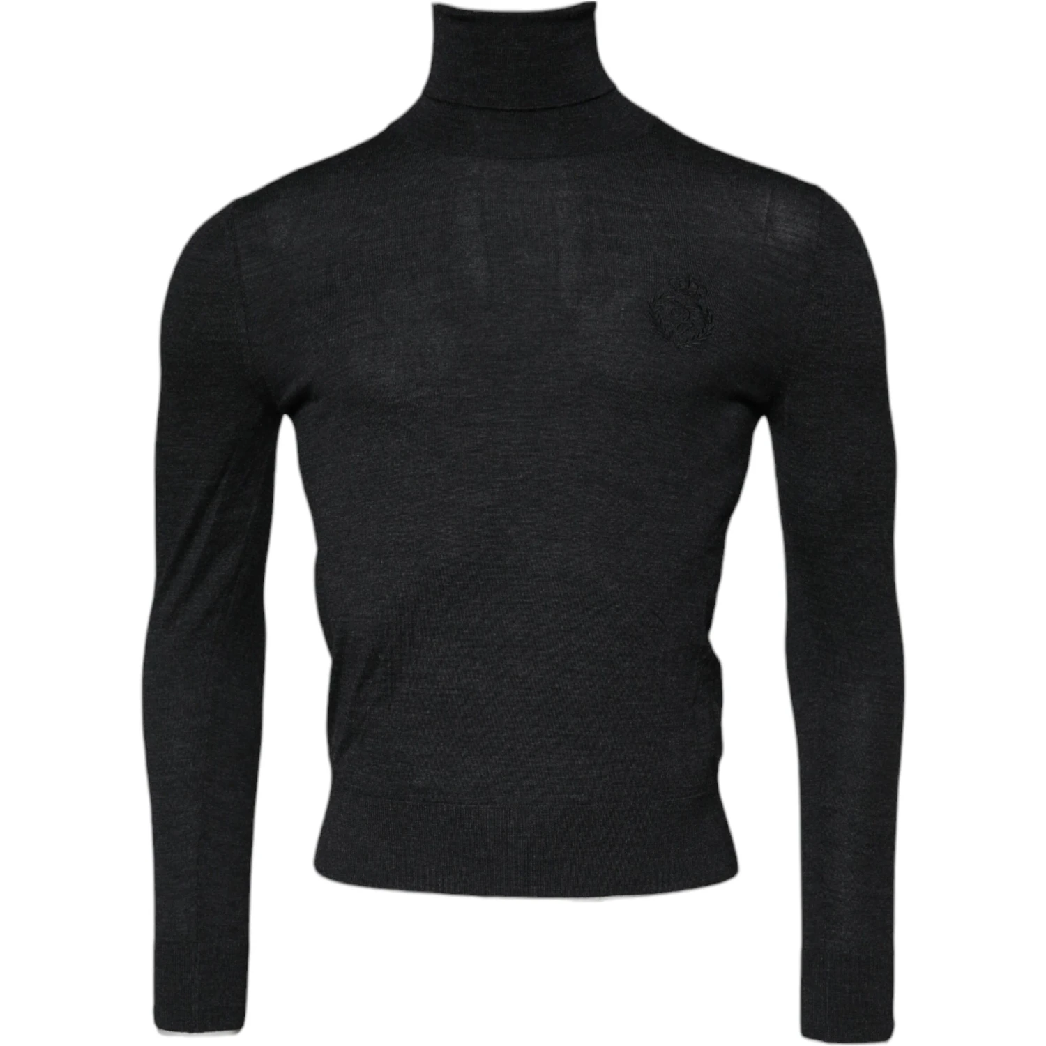 Black Wool Turtleneck Pullover Sweater