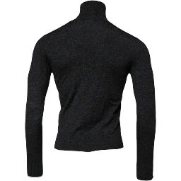 Black Wool Turtleneck Pullover Sweater