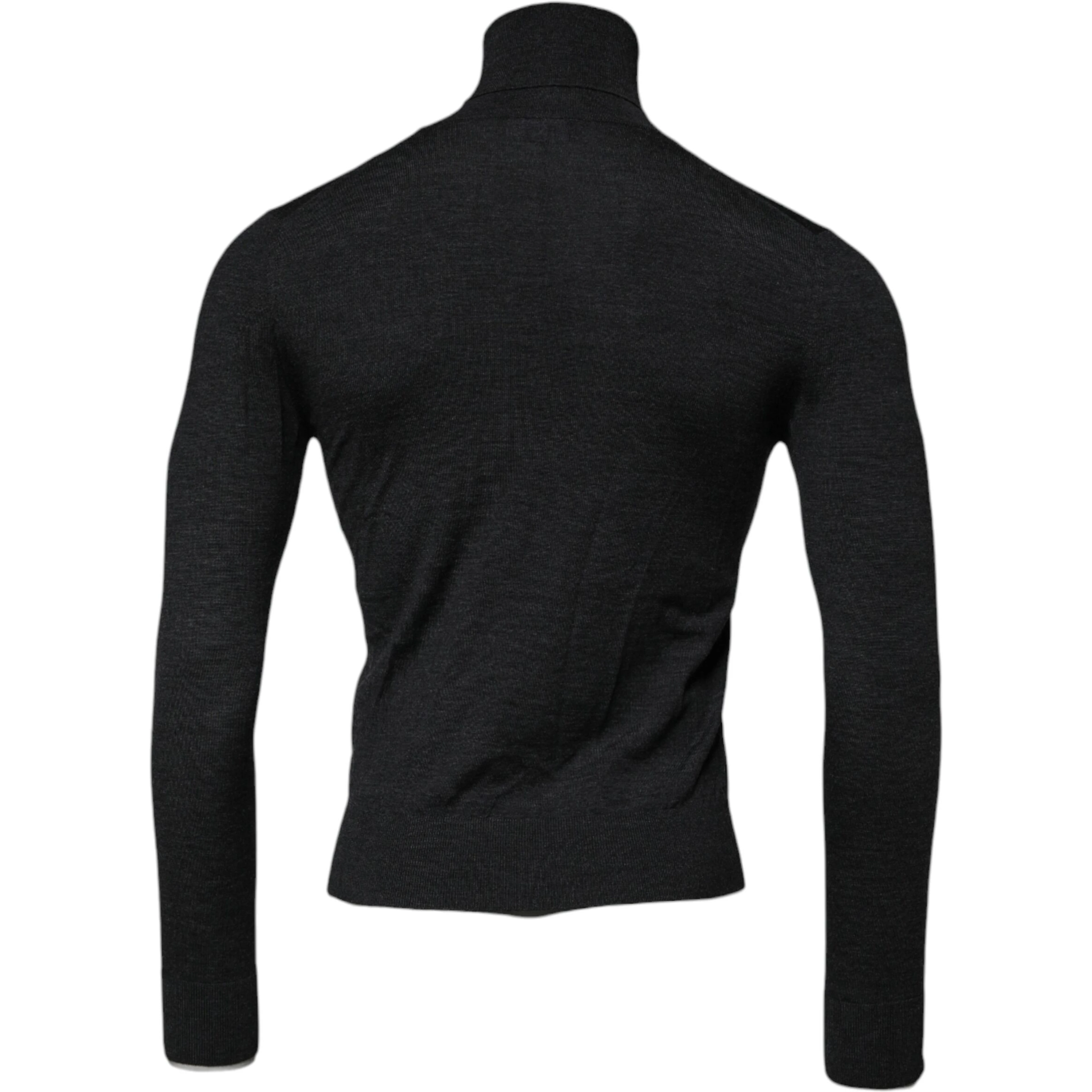 Black Wool Turtleneck Pullover Sweater