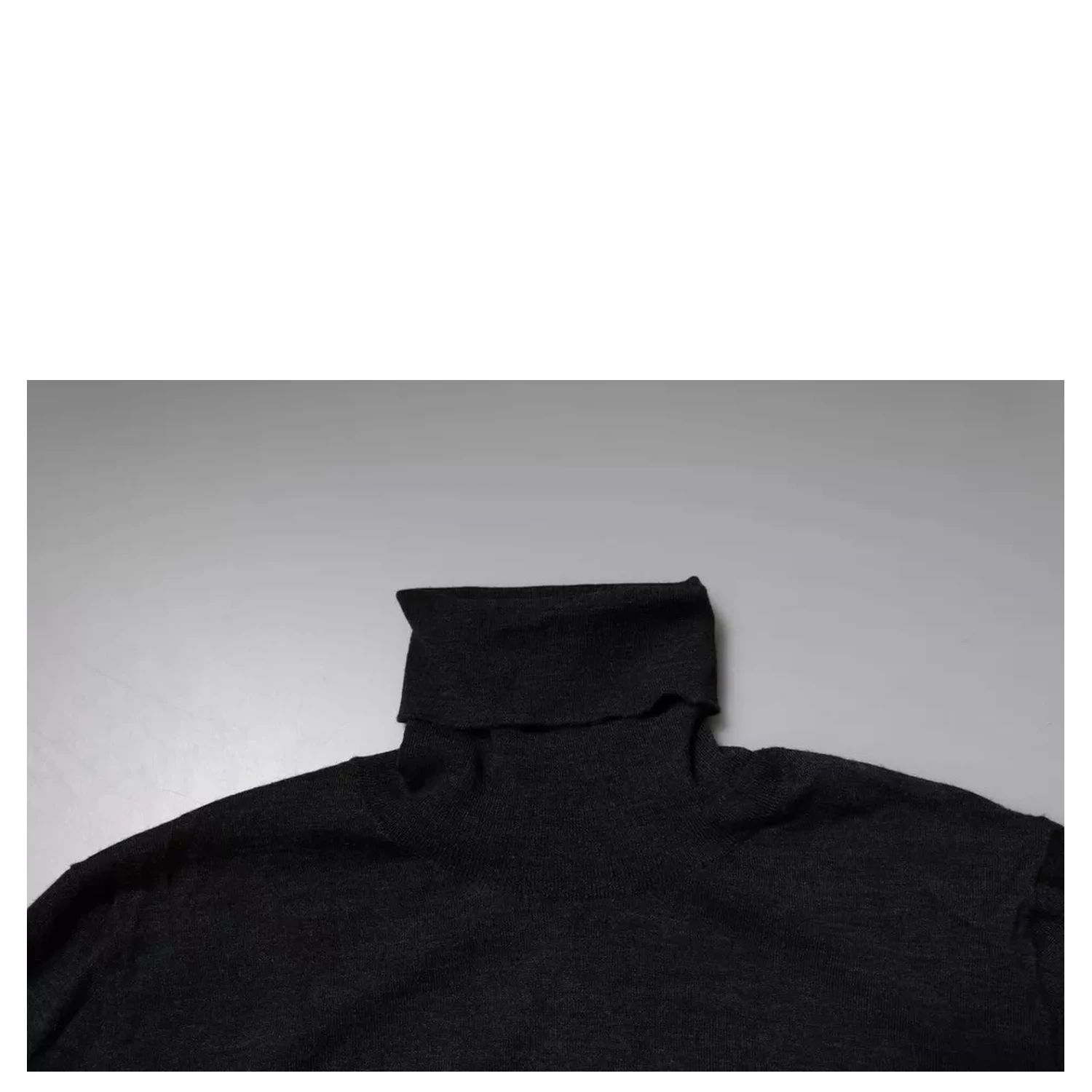 Black Wool Turtleneck Pullover Sweater