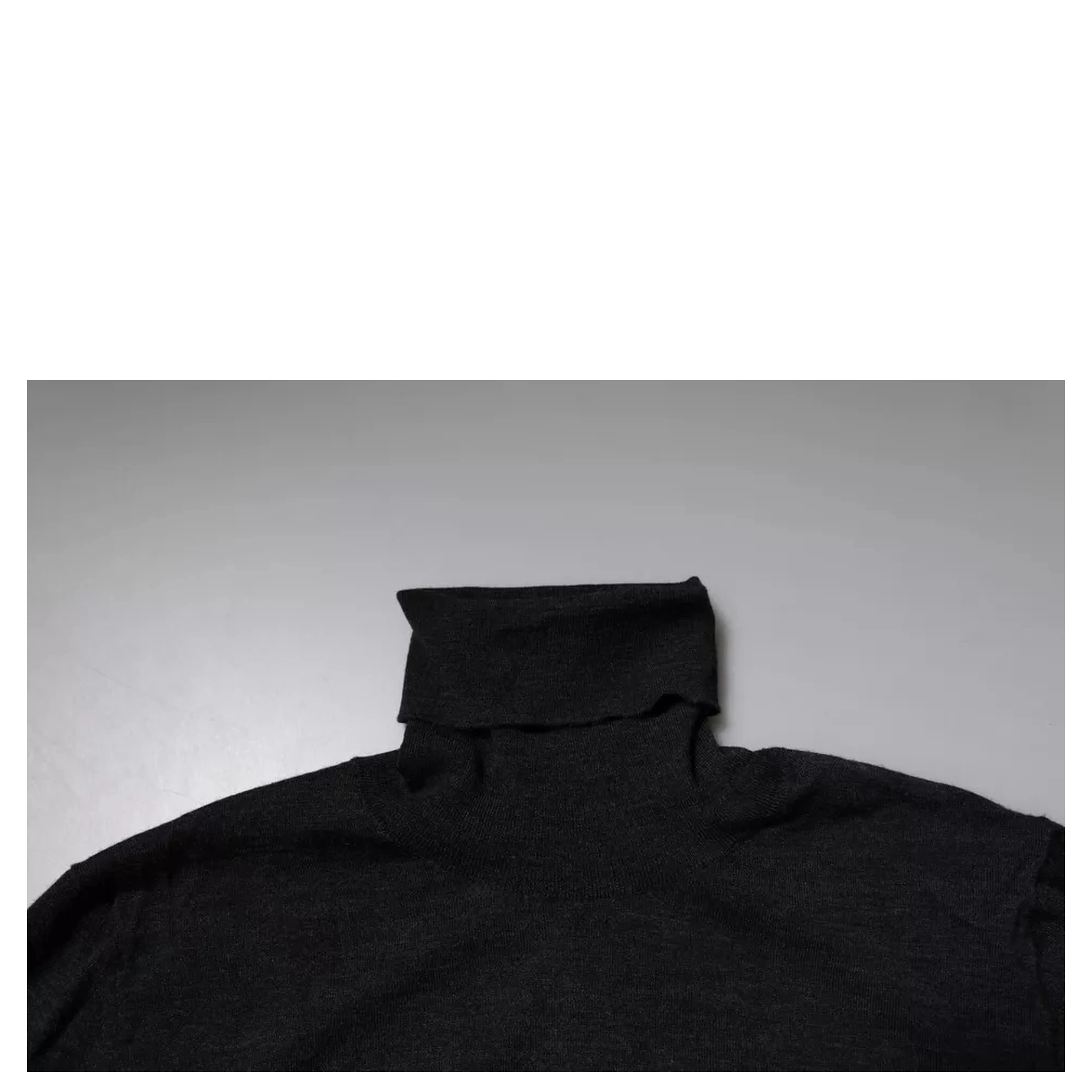 Black Wool Turtleneck Pullover Sweater