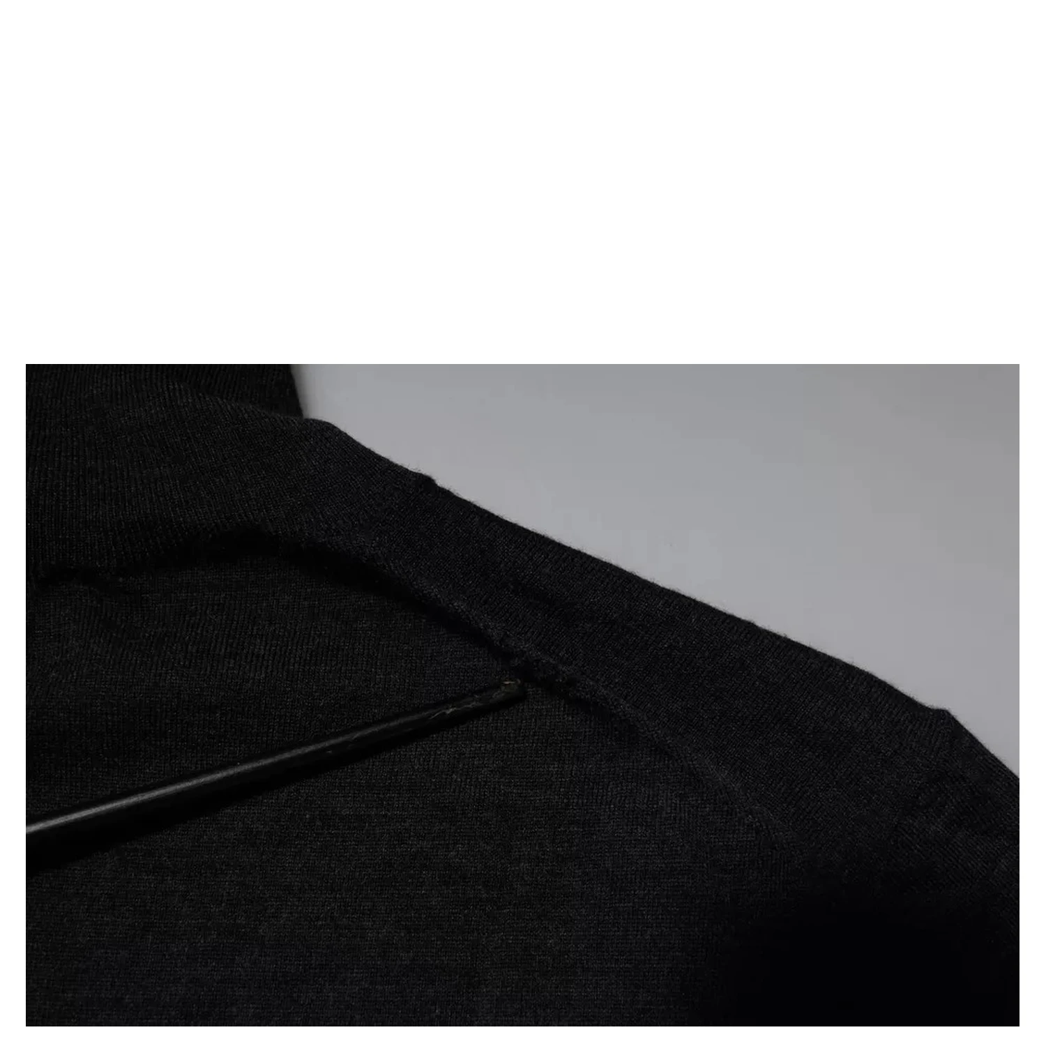 Black Wool Turtleneck Pullover Sweater