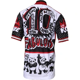 Multicolor King Panda Print Zipper Collar T-shirt