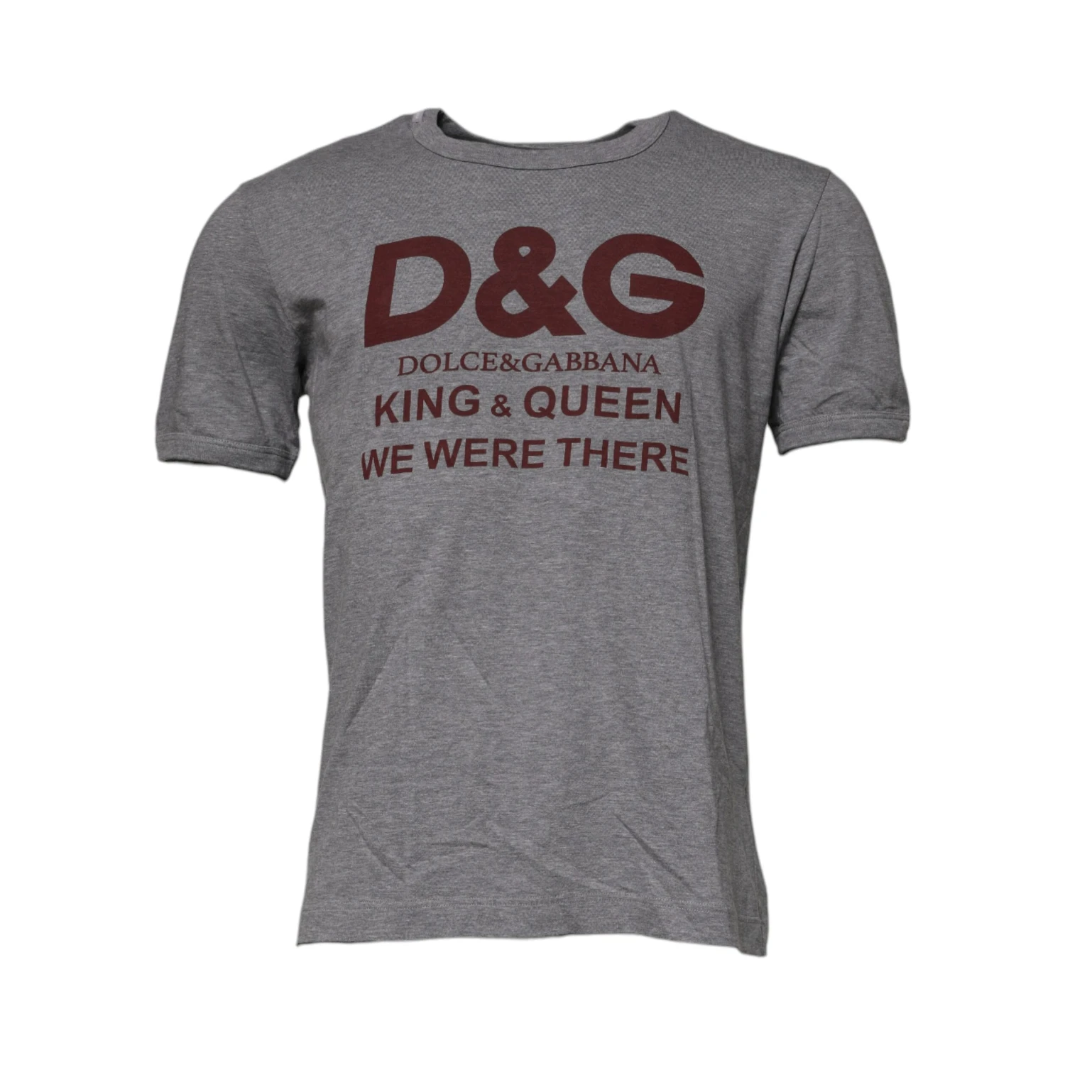 Gray Logo Print Cotton Crew Neck Men T-shirt