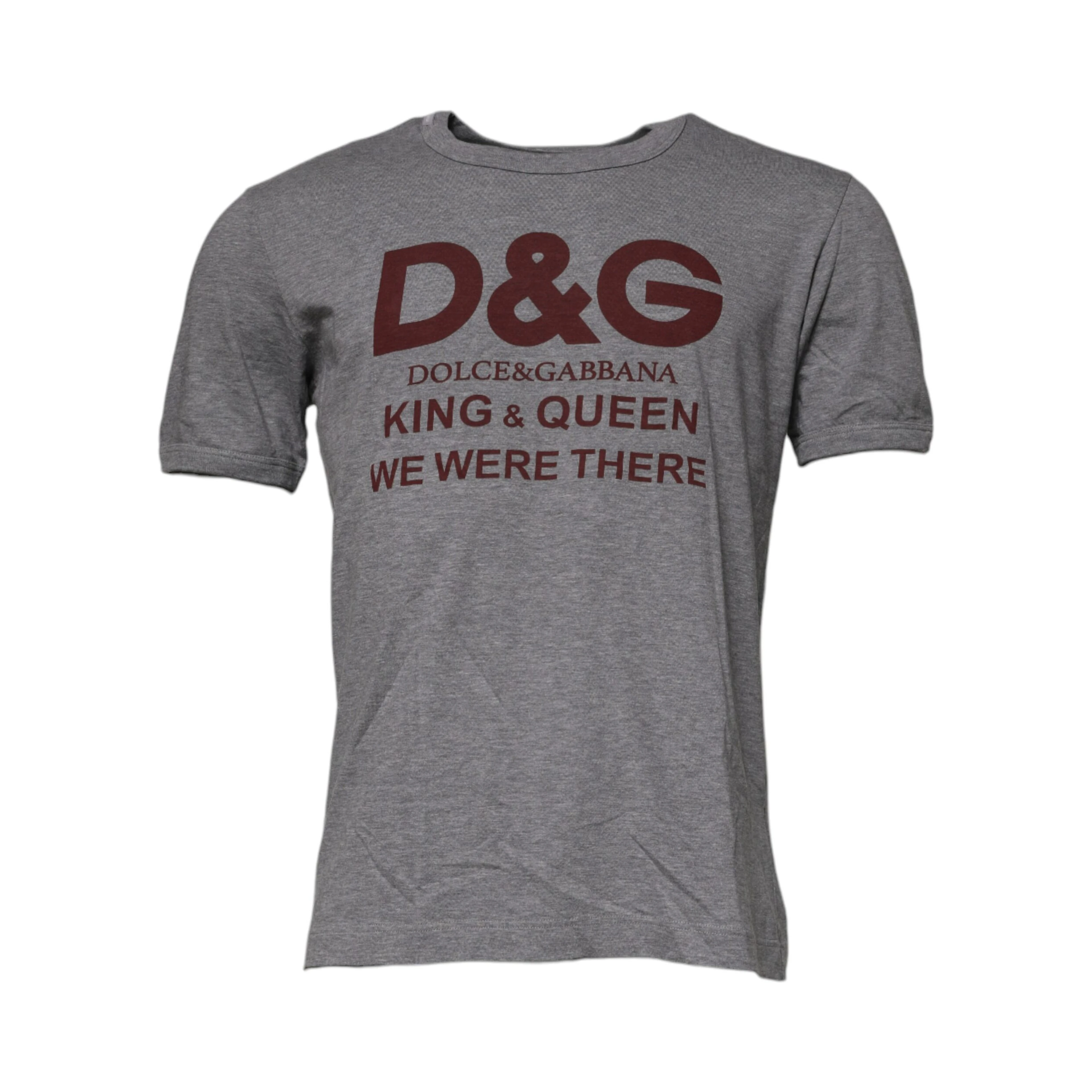 Gray Logo Print Cotton Crew Neck Men T-shirt