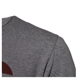 Gray Logo Print Cotton Crew Neck Men T-shirt