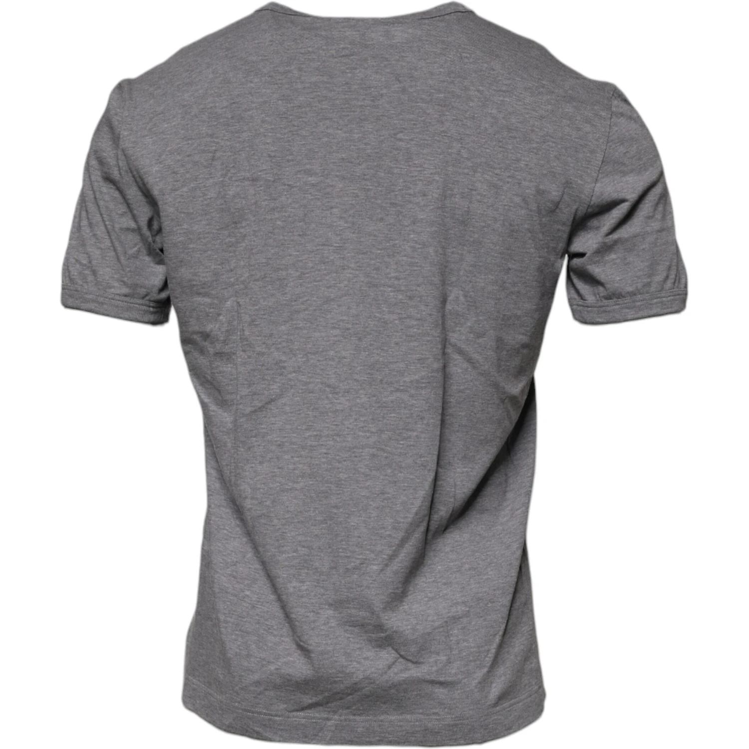 Gray Logo Print Cotton Crew Neck Men T-shirt