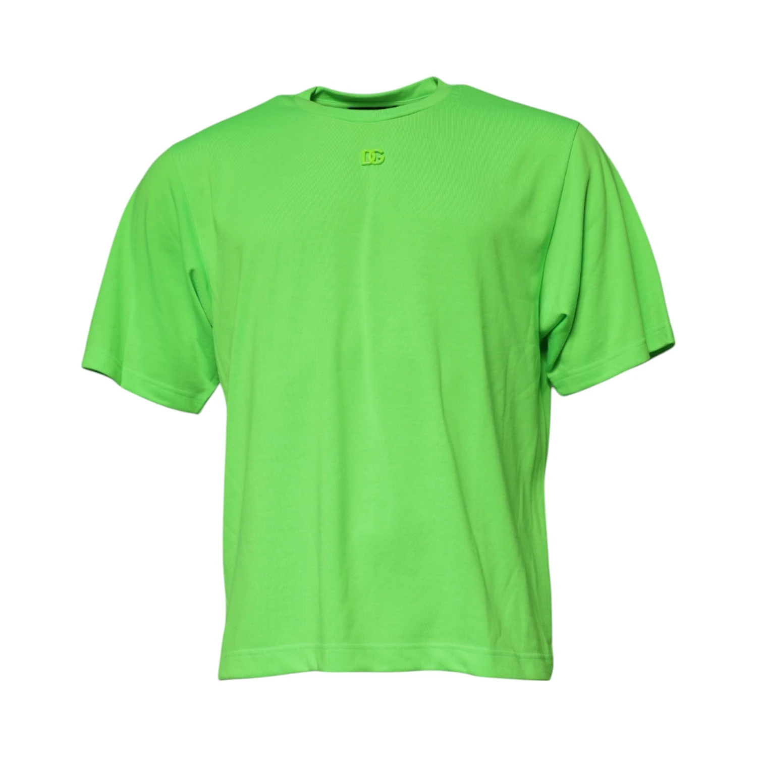 Green Logo Polyester Crew Neck T-shirt