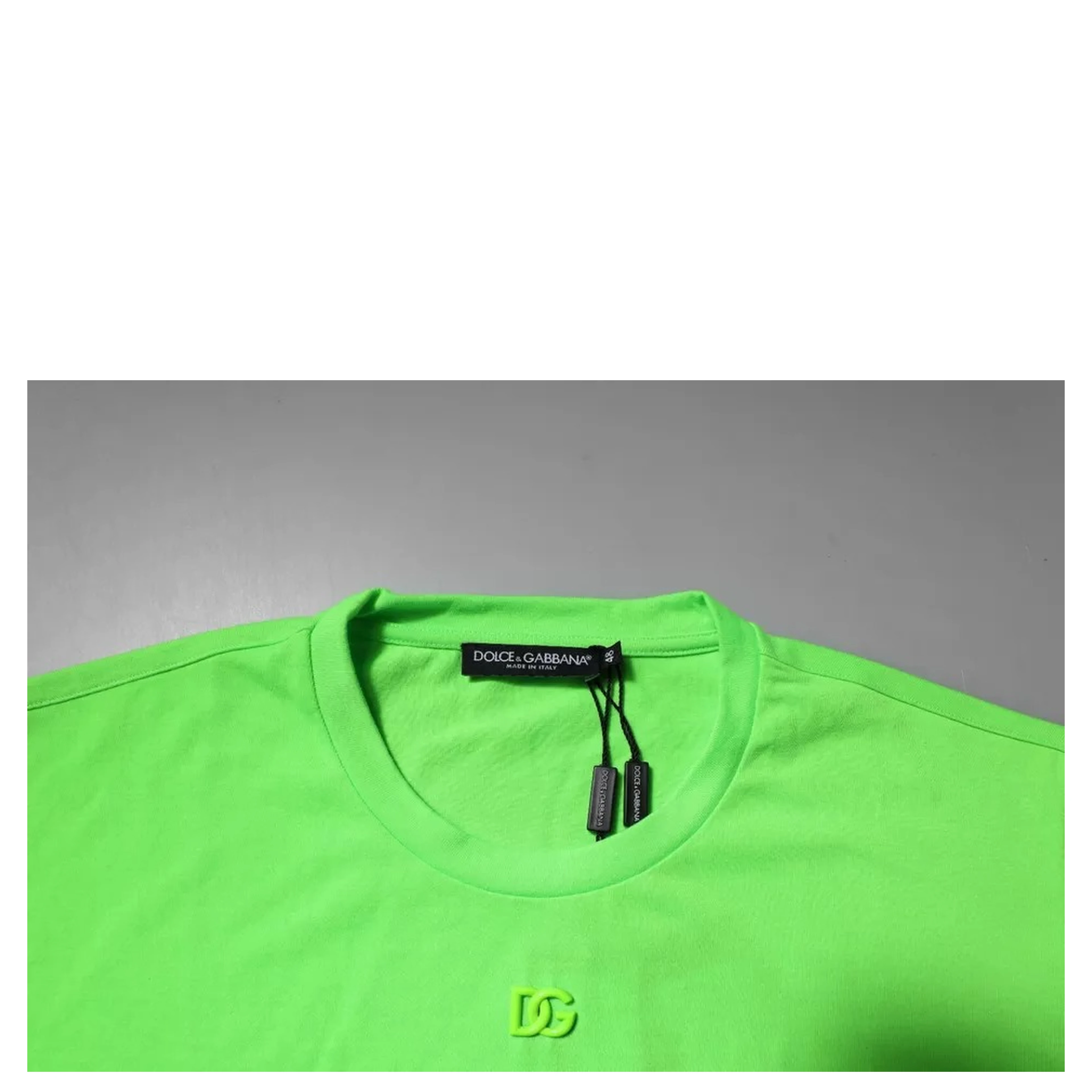 Green Logo Polyester Crew Neck T-shirt
