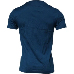 Blue Crown Bee Cotton Men Crew Neck T-shirt