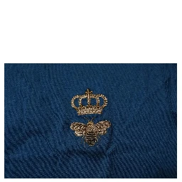 Blue Crown Bee Cotton Men Crew Neck T-shirt