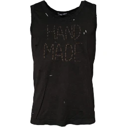 Black Sleeveless Round Neck Tank T-shirt