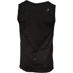 Black Sleeveless Round Neck Tank T-shirt