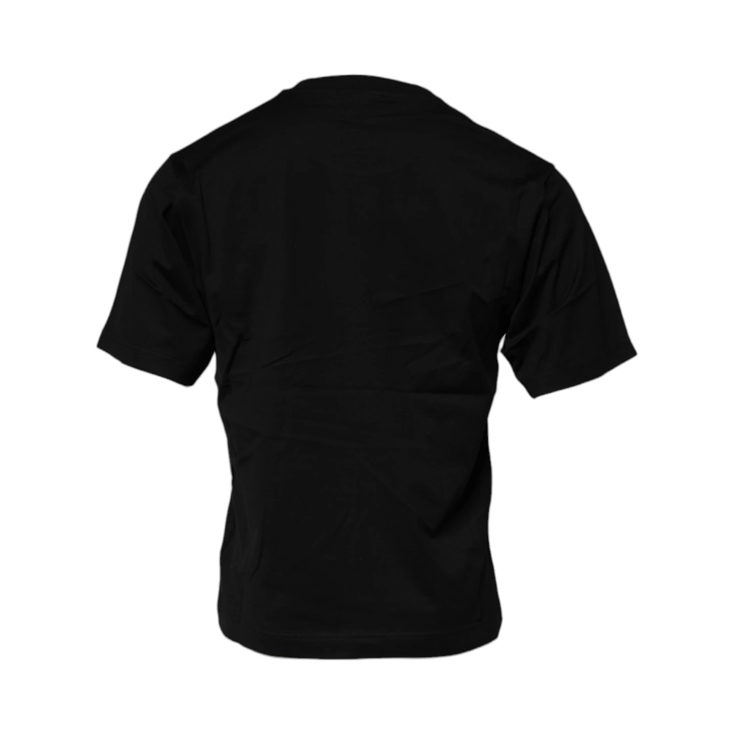 Black Logo Patch Cotton Crew Neck T-shirt