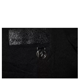 Black Logo Patch Cotton Crew Neck T-shirt
