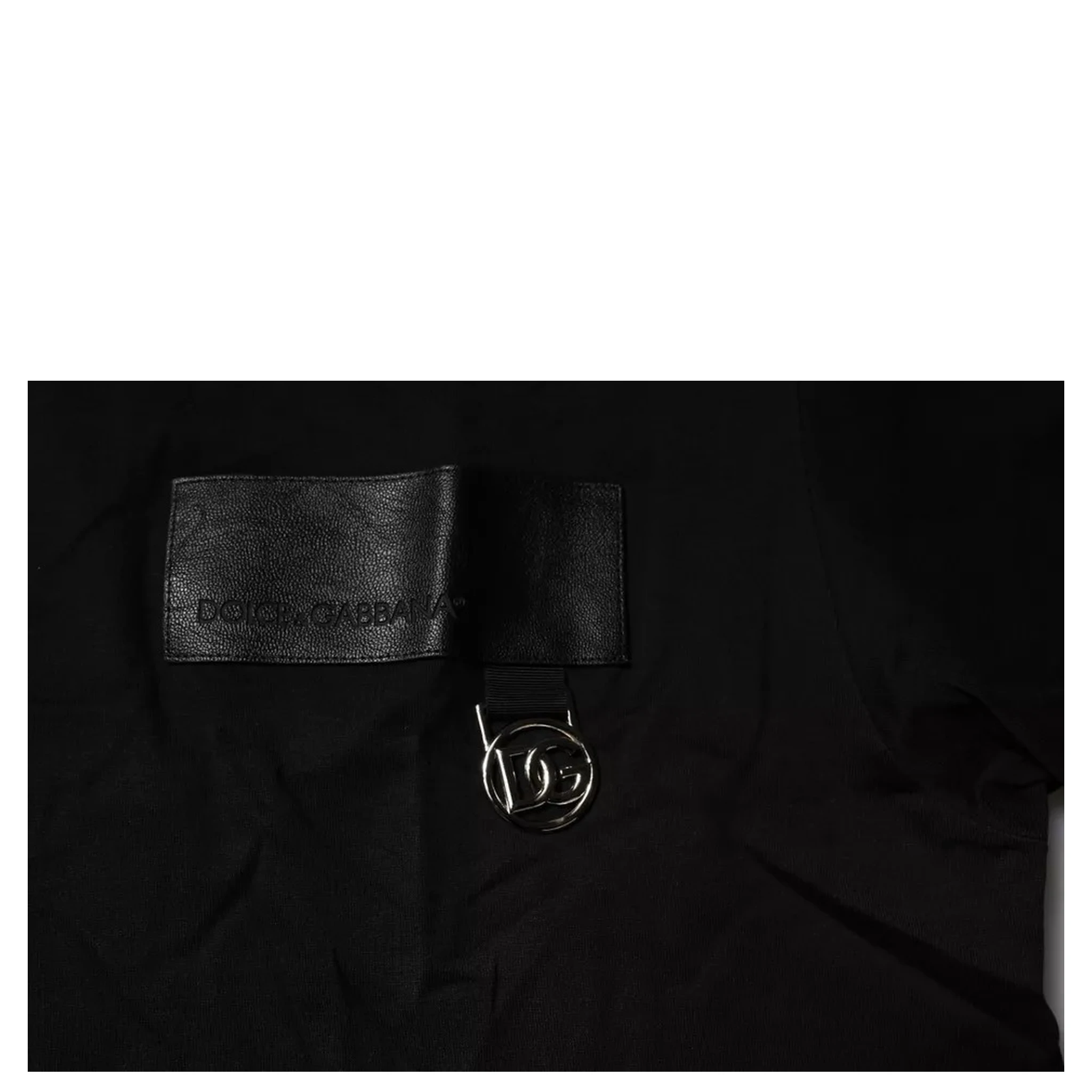 Black Logo Patch Cotton Crew Neck T-shirt