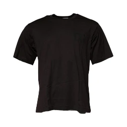 Dark Brown Logo Cotton Crew Neck T-shirt