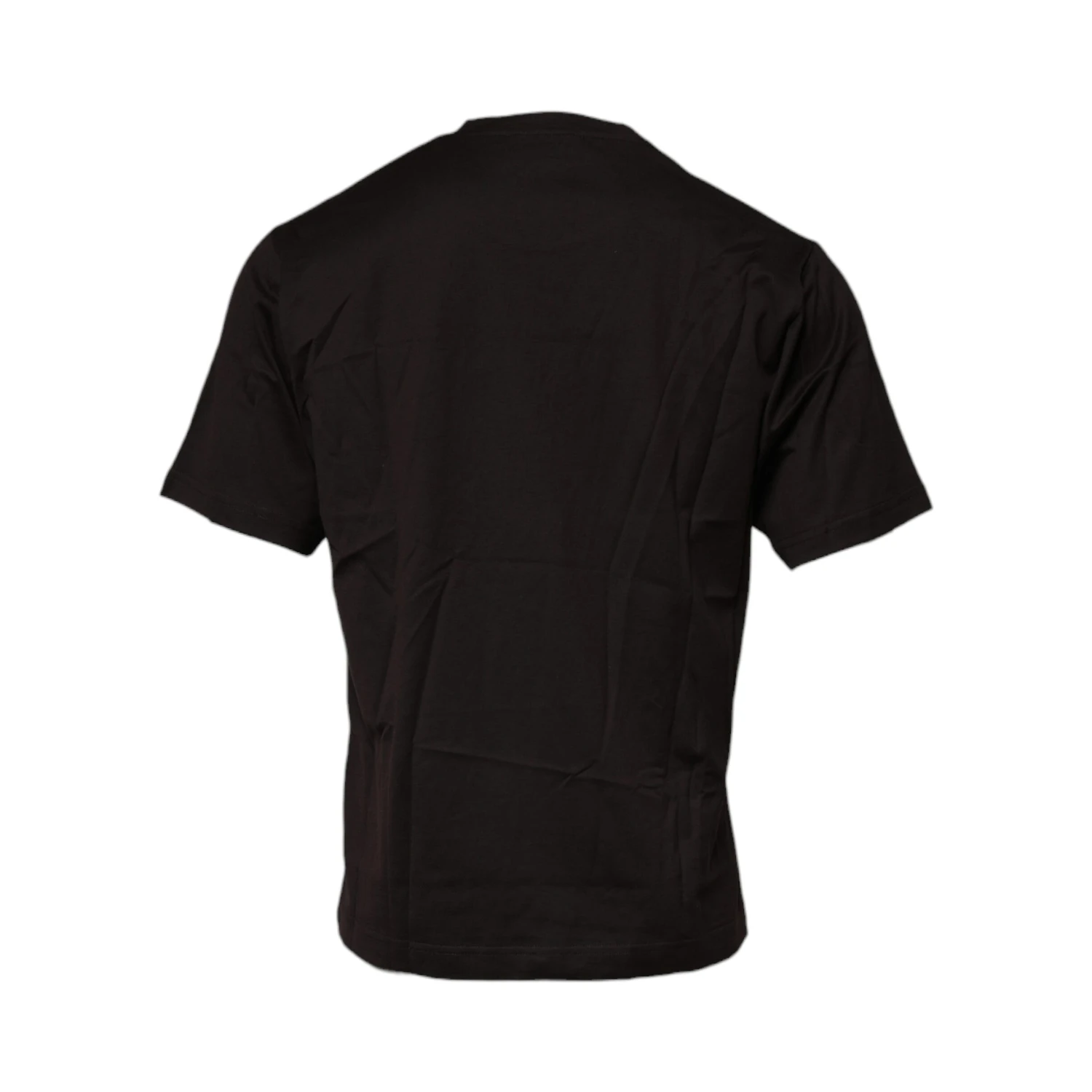 Dark Brown Logo Cotton Crew Neck T-shirt