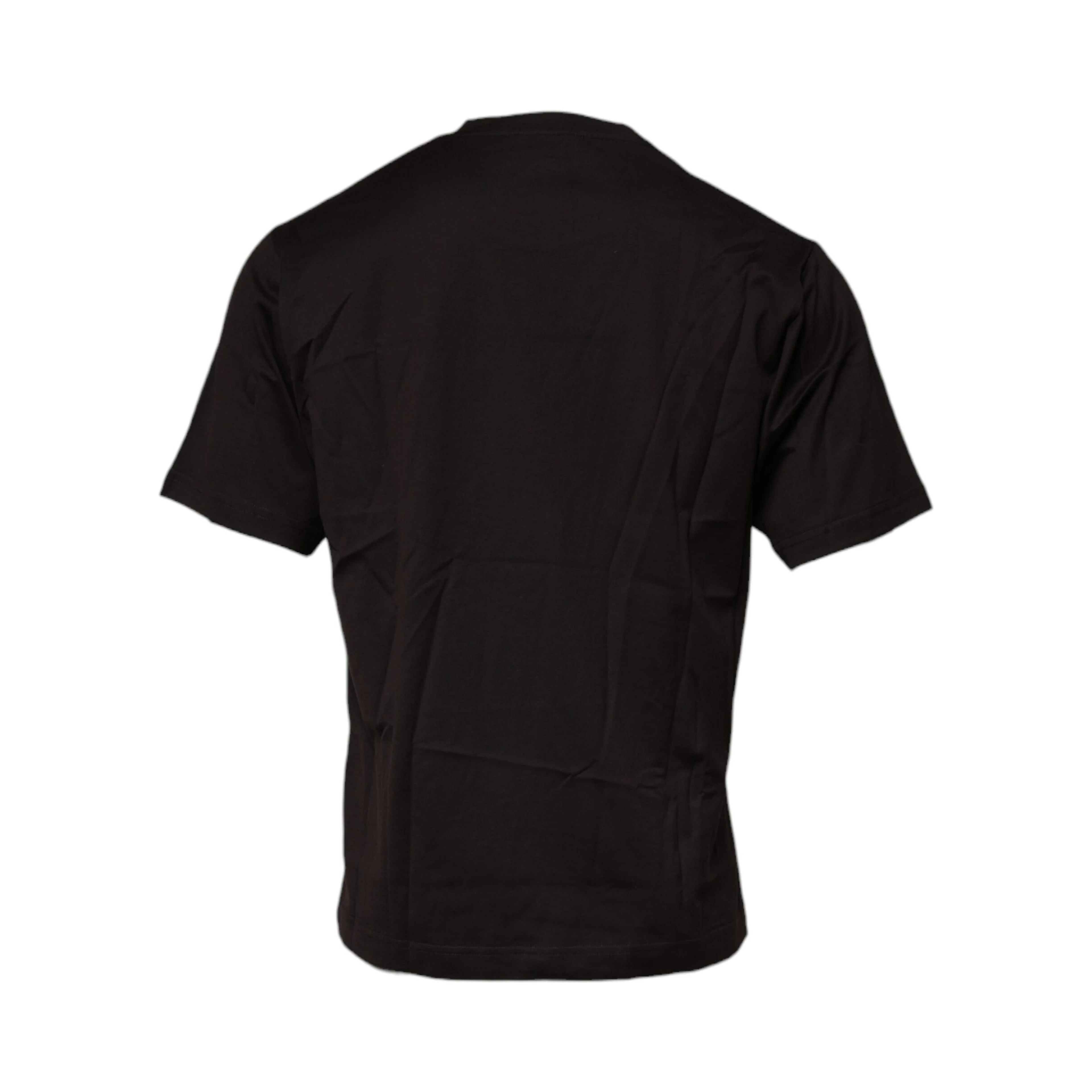 Dark Brown Logo Cotton Crew Neck T-shirt