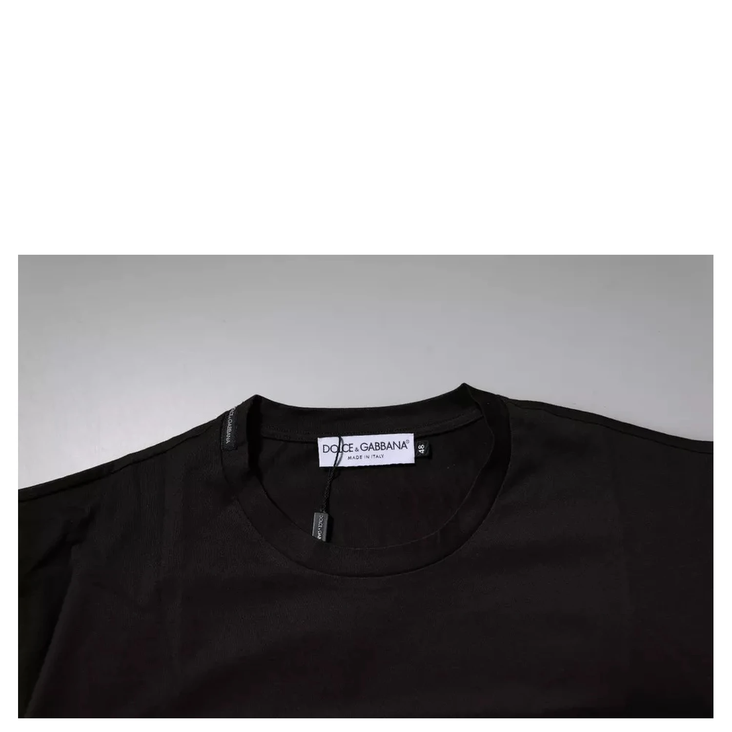 Dark Brown Logo Cotton Crew Neck T-shirt