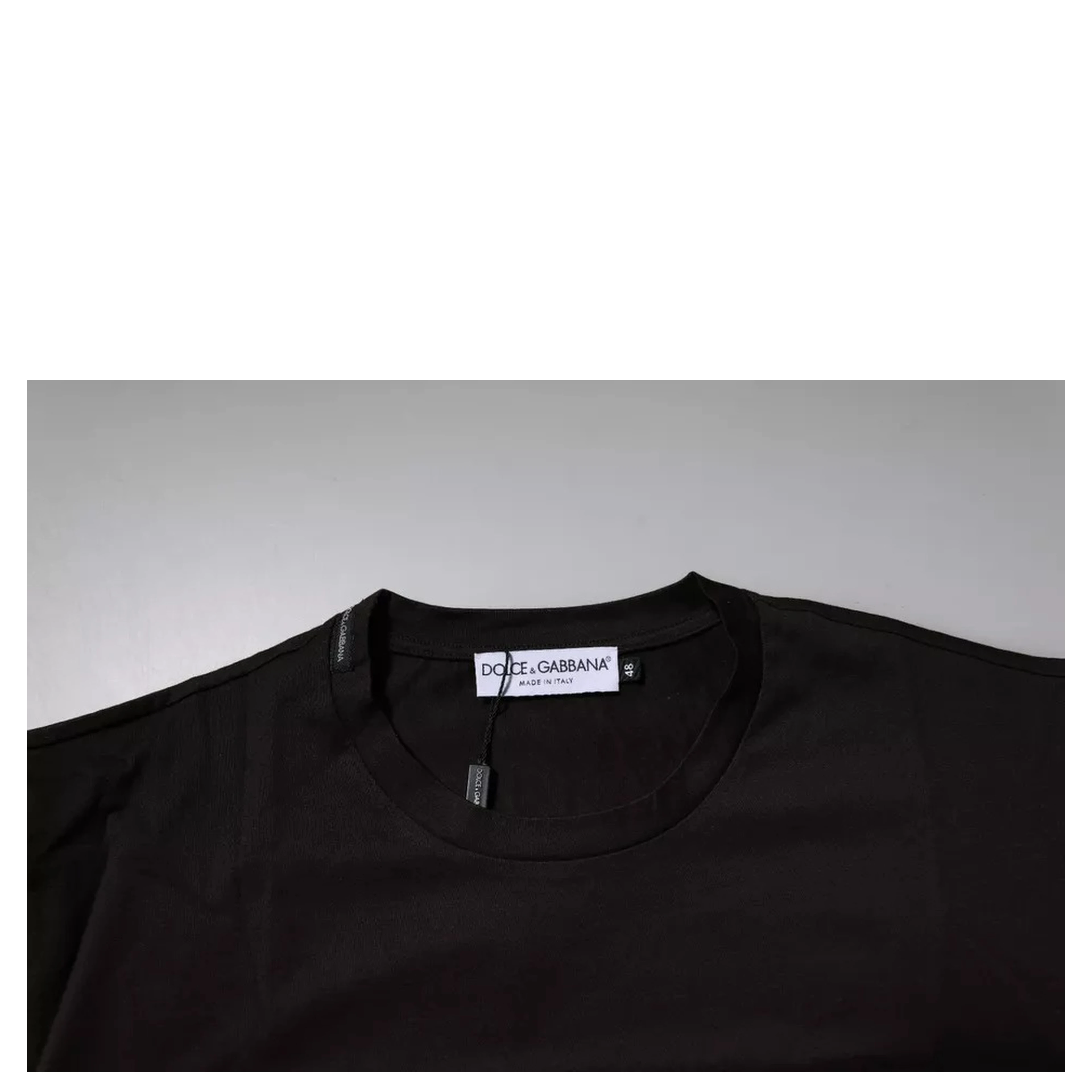 Dark Brown Logo Cotton Crew Neck T-shirt