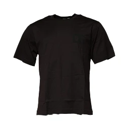 Dark Brown Logo Cotton Crew Neck T-shirt