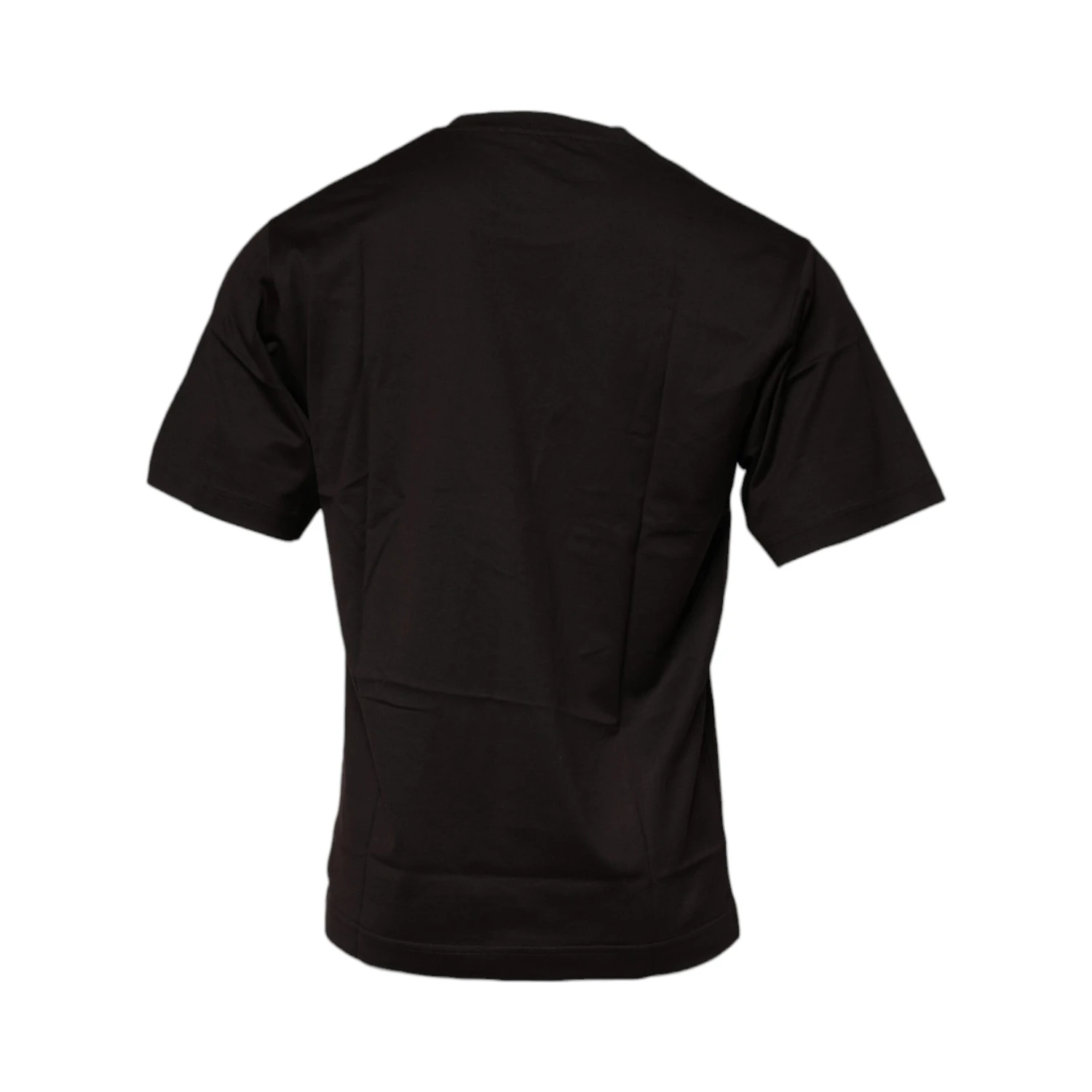 Dark Brown Logo Cotton Crew Neck T-shirt