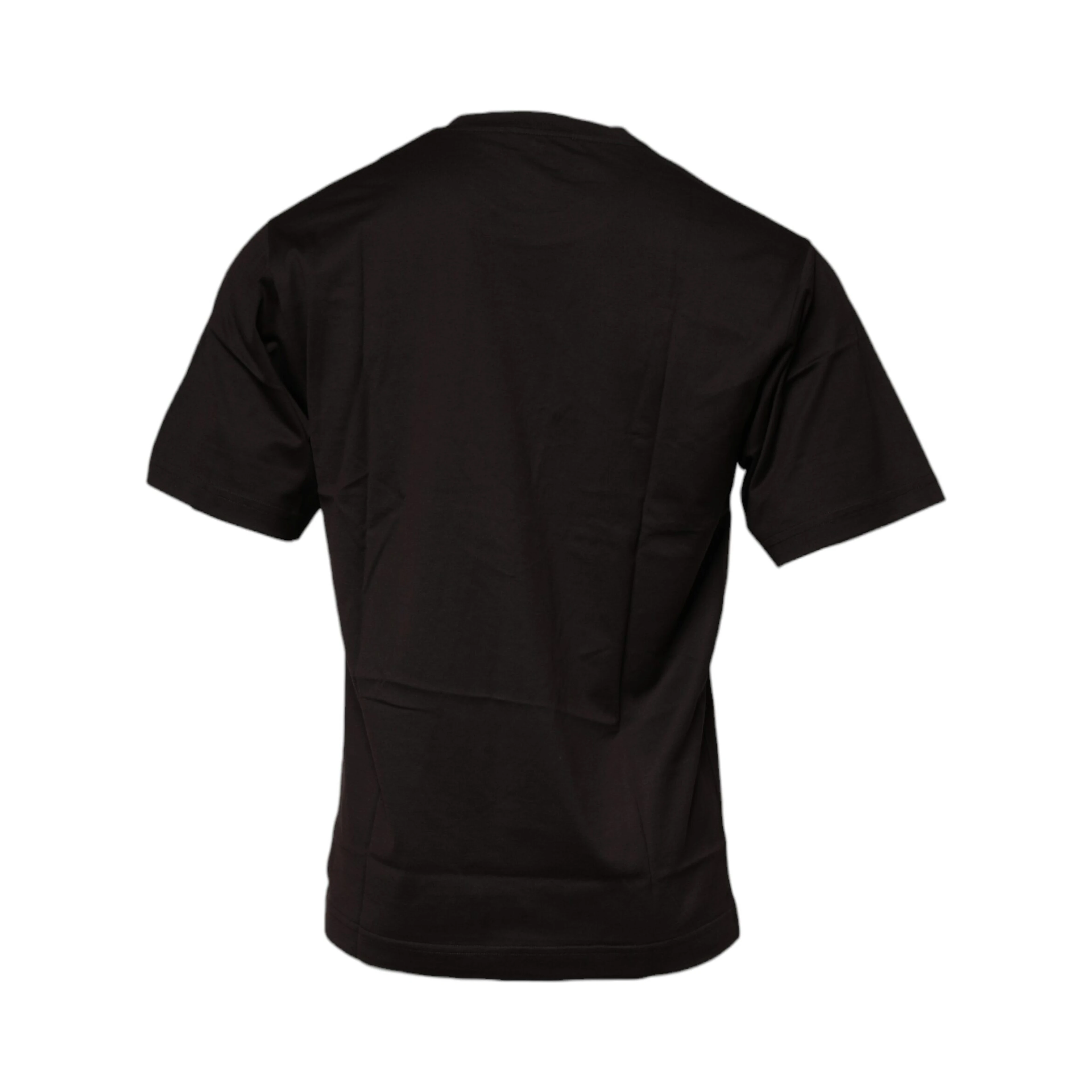 Dark Brown Logo Cotton Crew Neck T-shirt