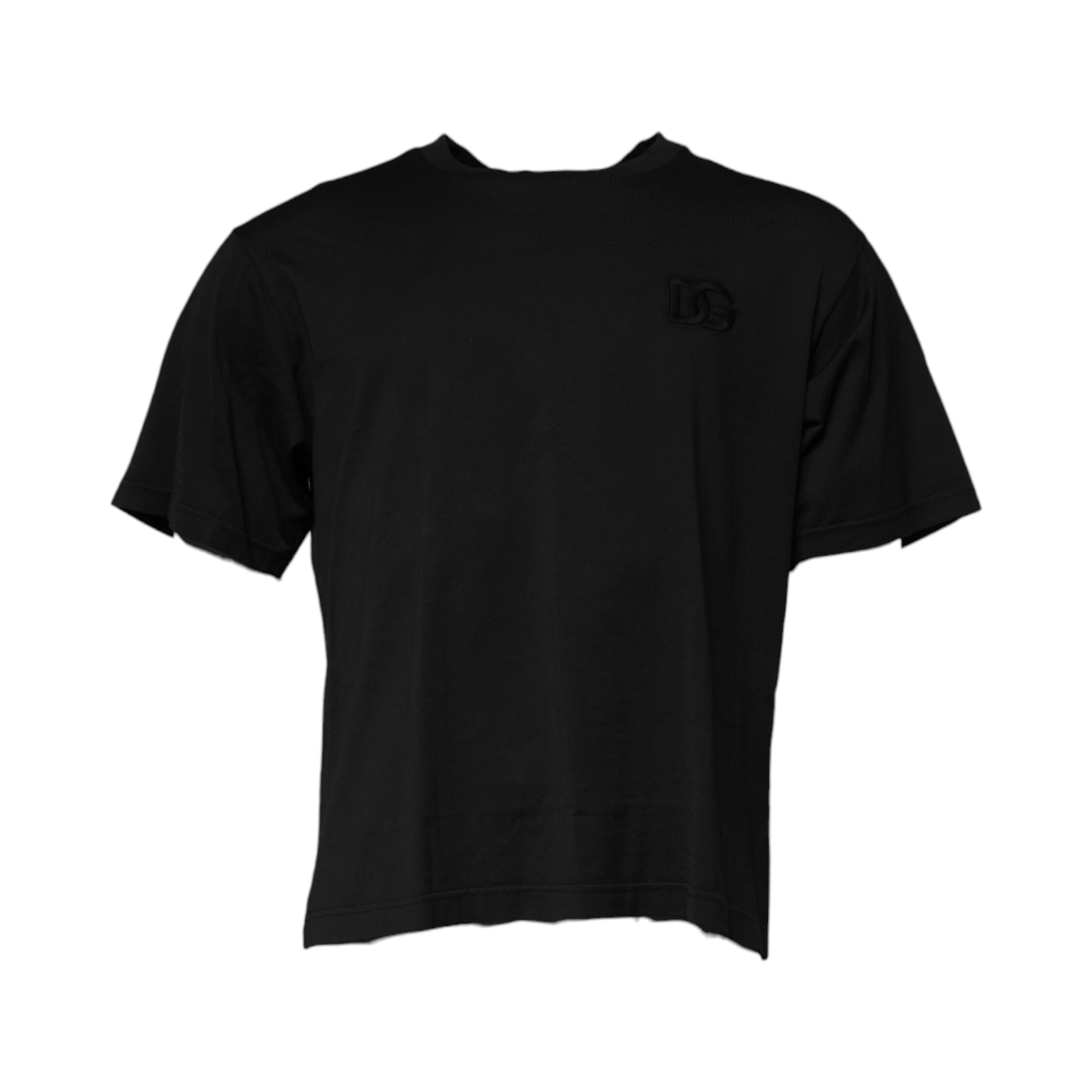 Black DG Logo Cotton Crew Neck T-shirt