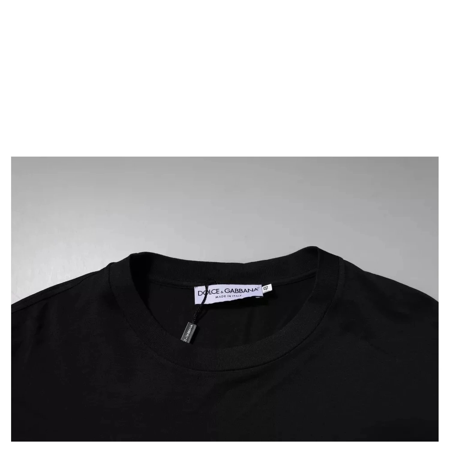Black DG Logo Cotton Crew Neck T-shirt