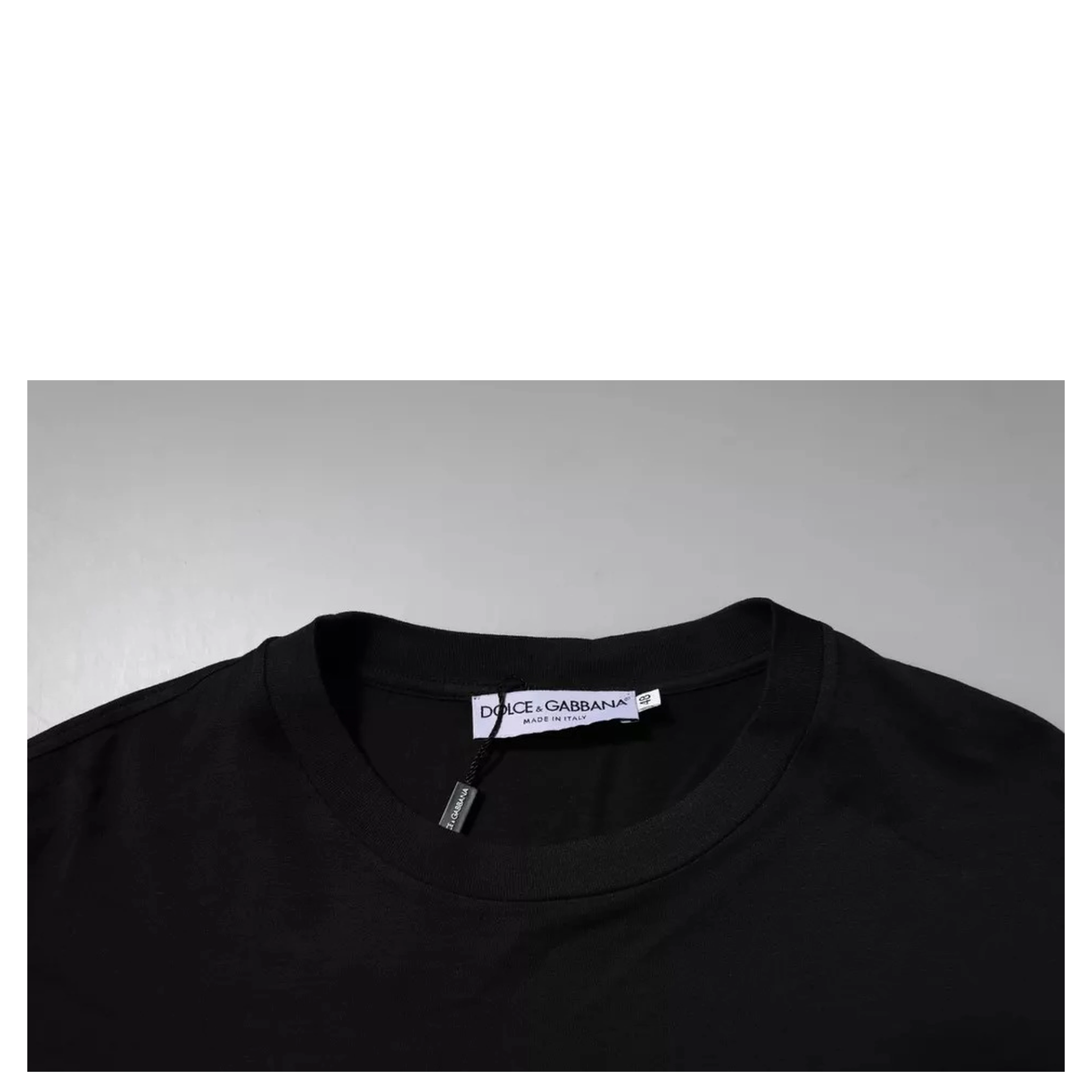Black DG Logo Cotton Crew Neck T-shirt