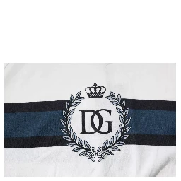 White Logo Print Cotton Men Crew Neck T-shirt