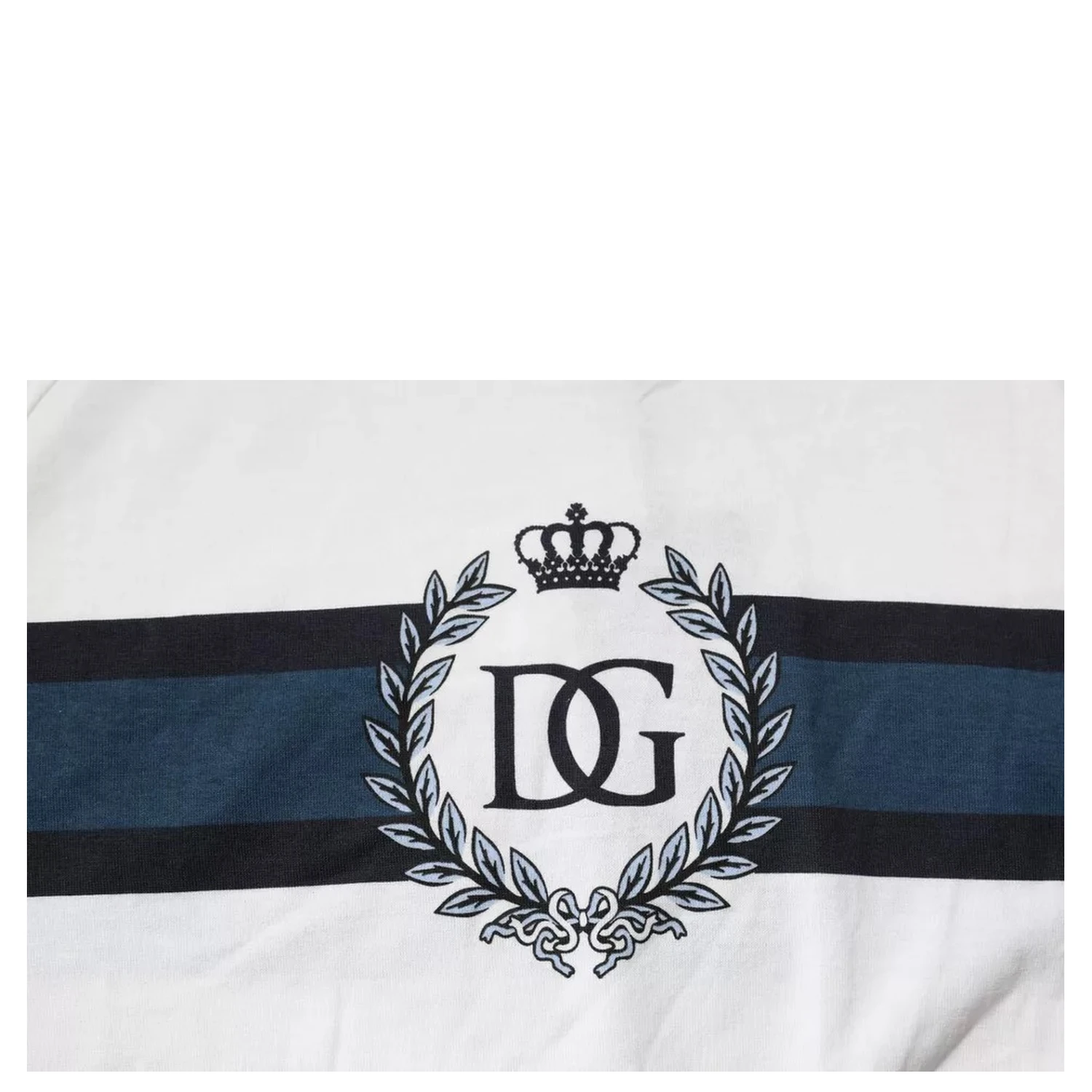 White Logo Print Cotton Men Crew Neck T-shirt