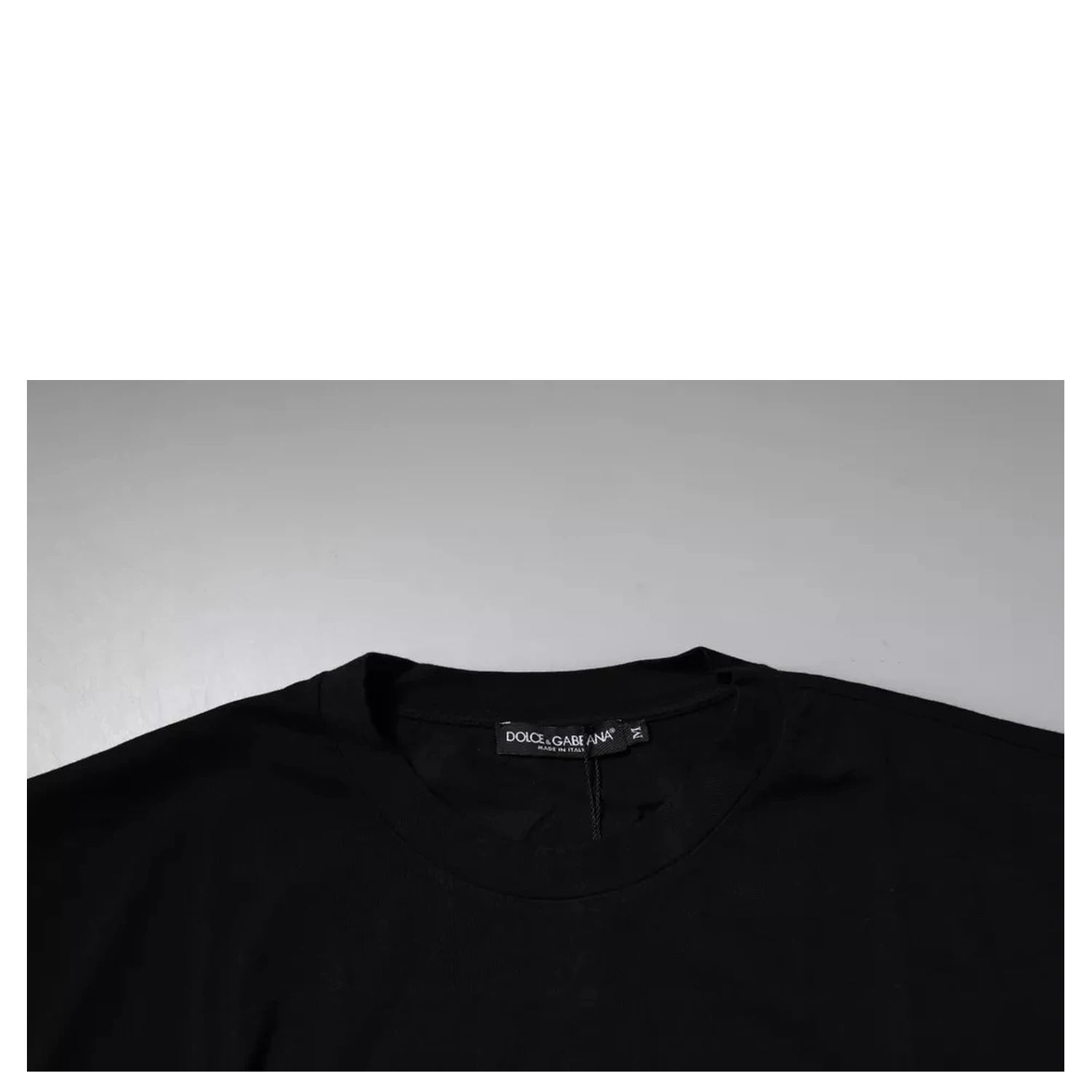 Black Amore Leopard Cotton Crew Neck T-shirt