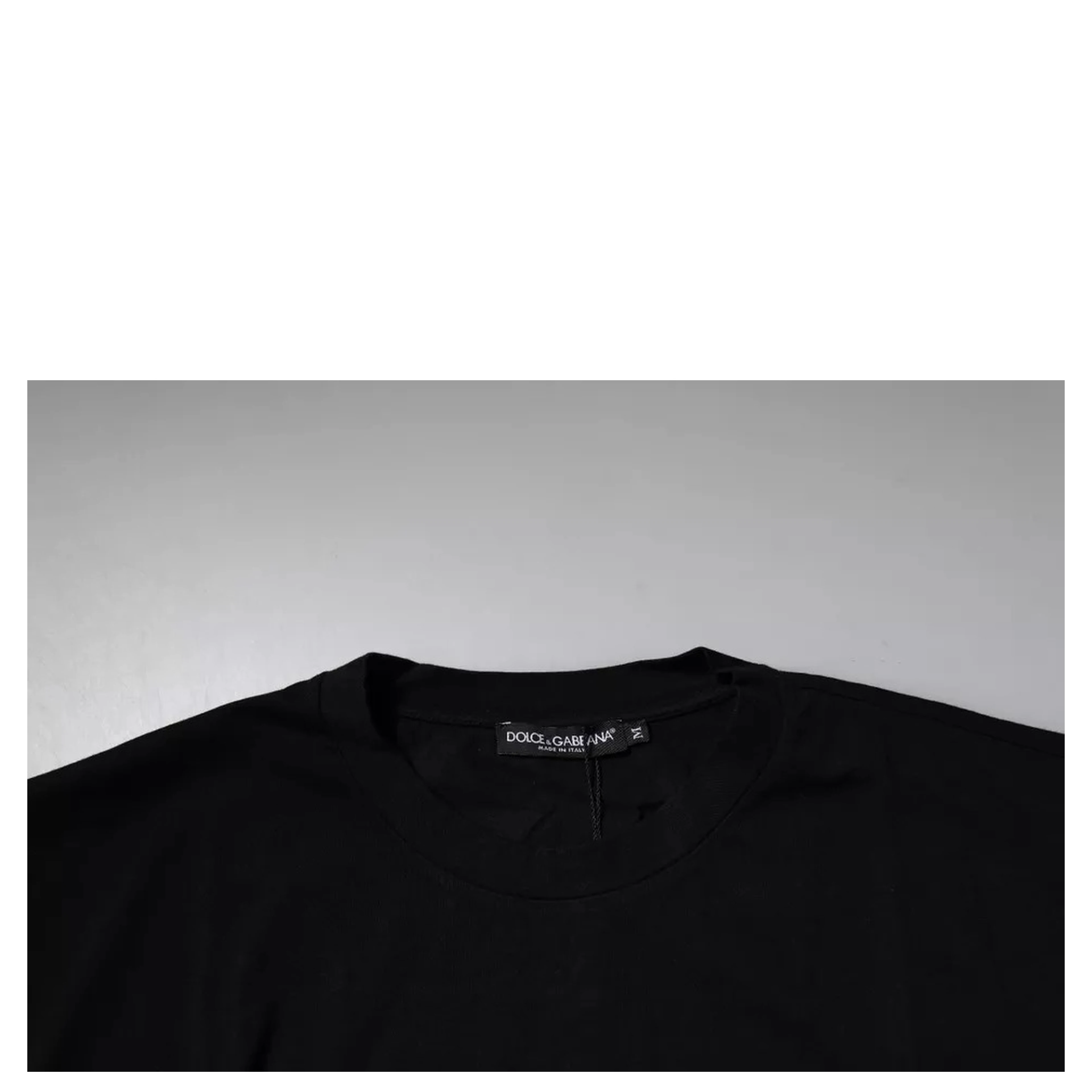 Black Amore Leopard Cotton Crew Neck T-shirt