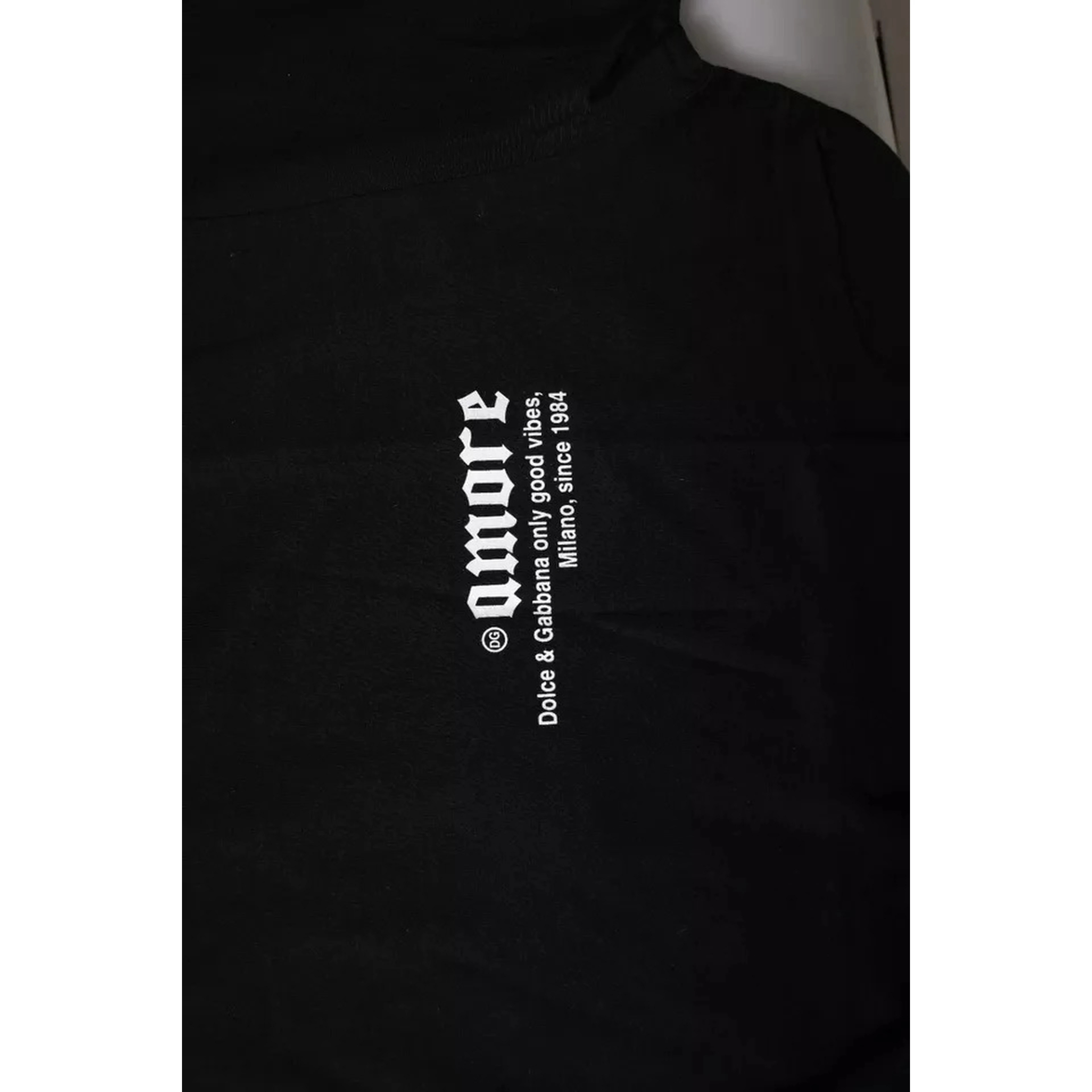Black Amore Leopard Cotton Crew Neck T-shirt